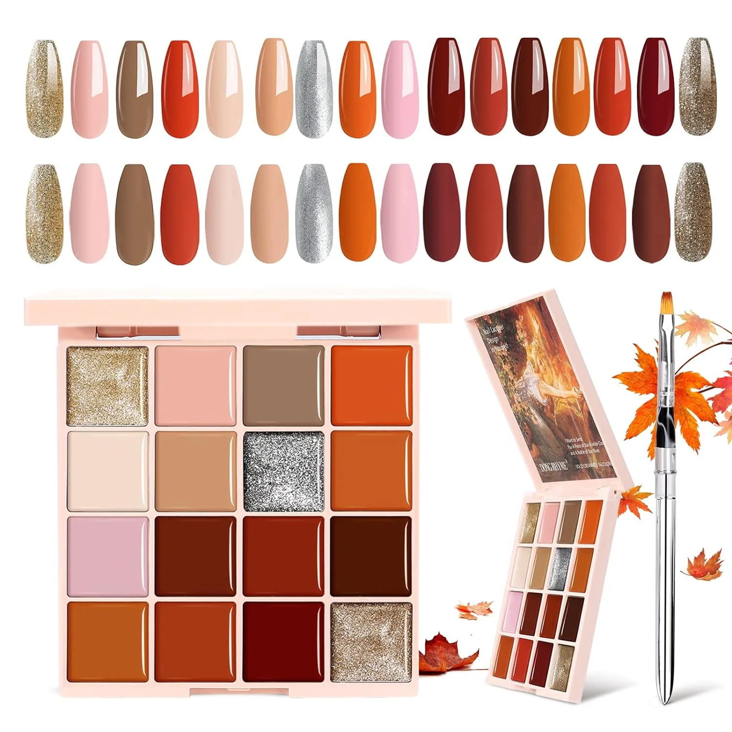 16 Colors Solid Gel Nail Polish Palette - Image 7