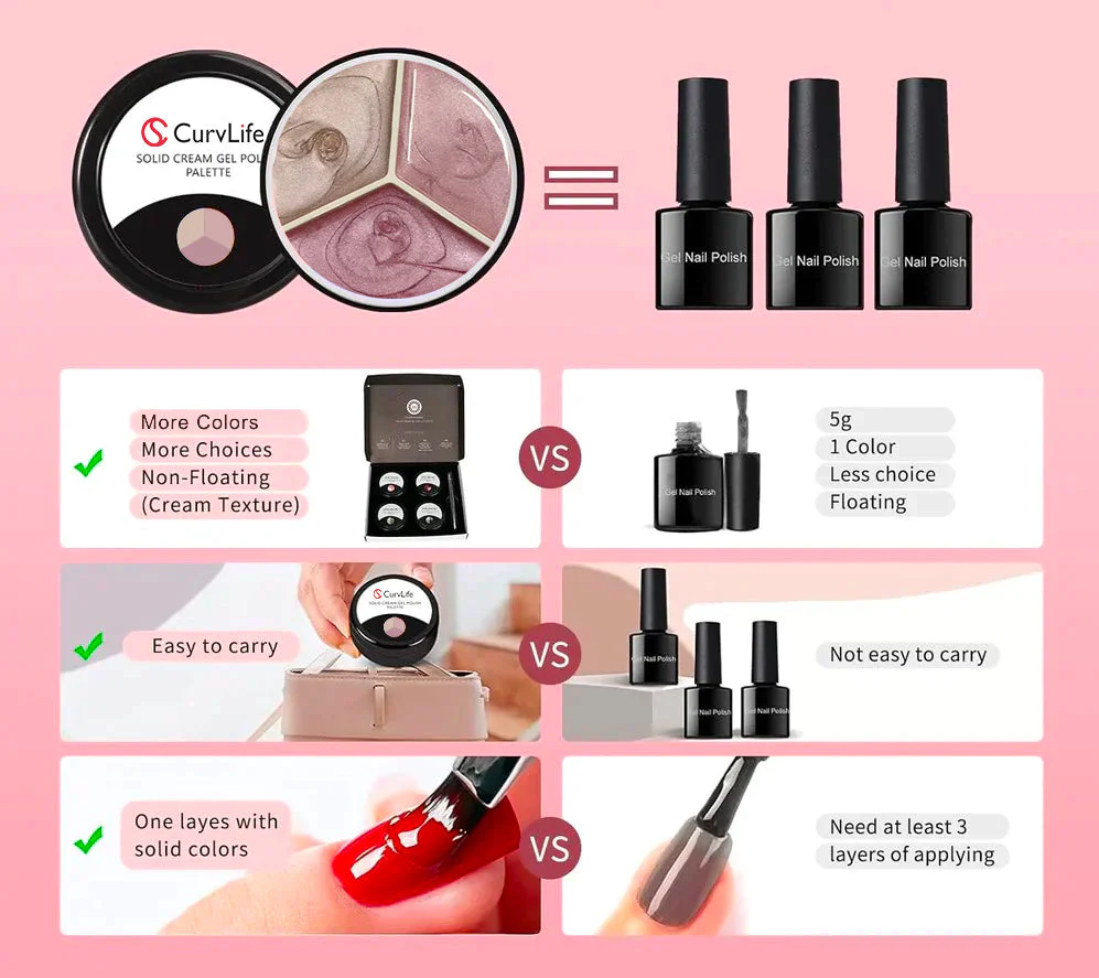 3 Colors Solid Nail Gel M-10 - Image 5