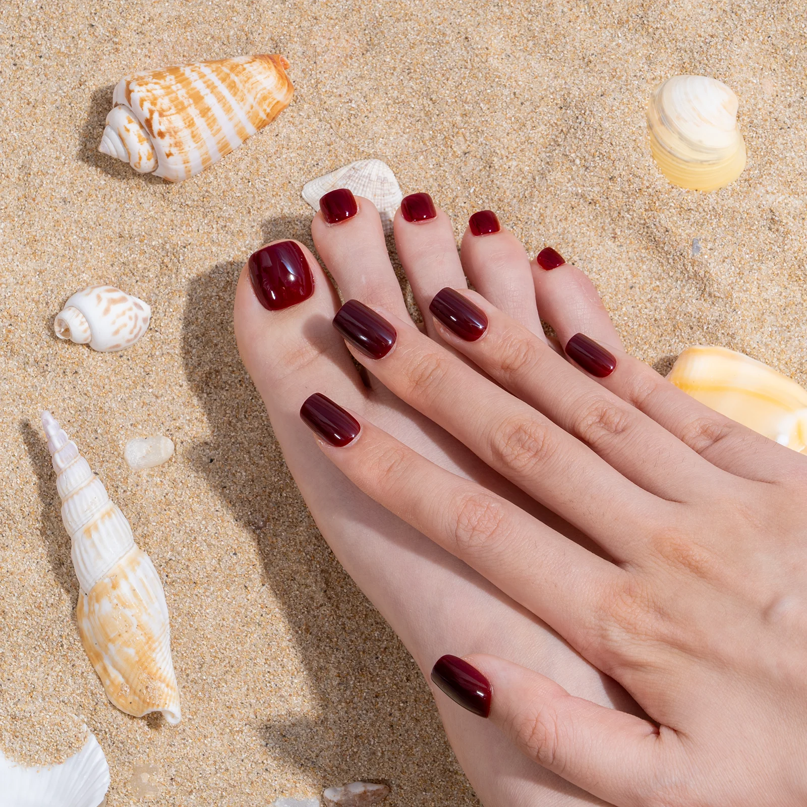 Burgundy Toe Nails - Image 11