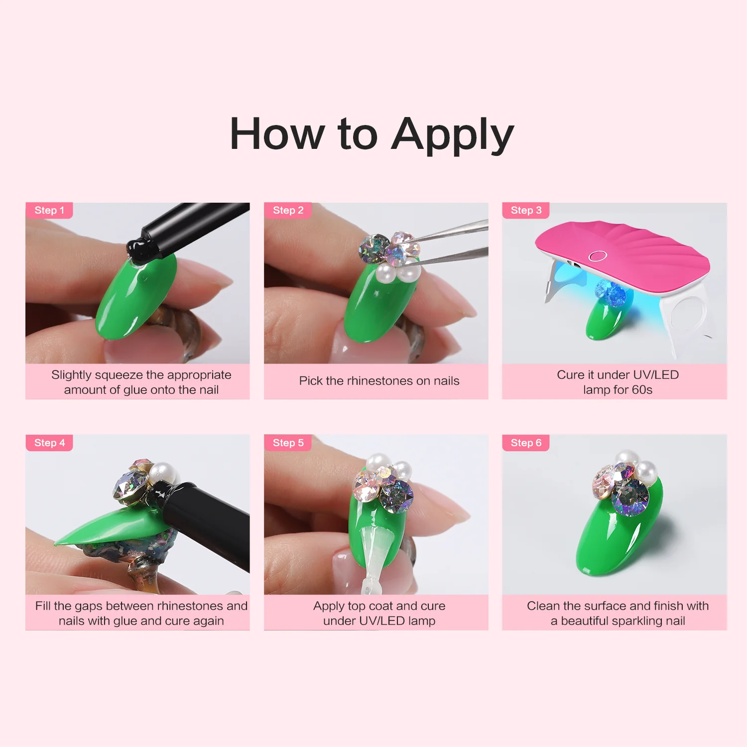 4 in 1 Nail Art Glue Rhinestones 3D Designs and Decorations - Image 4
