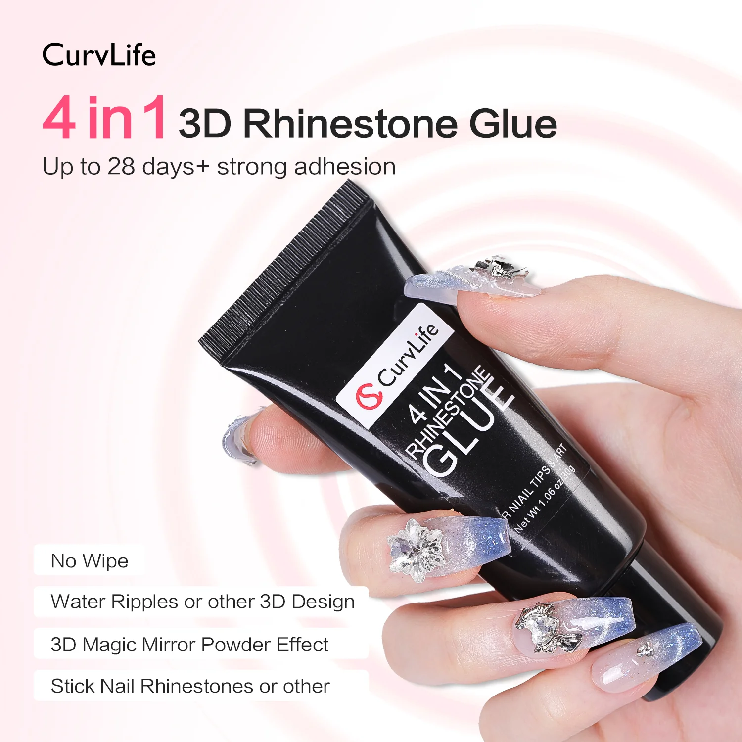 4 in 1 Nail Art Glue Rhinestones 3D Designs and Decorations - Image 5