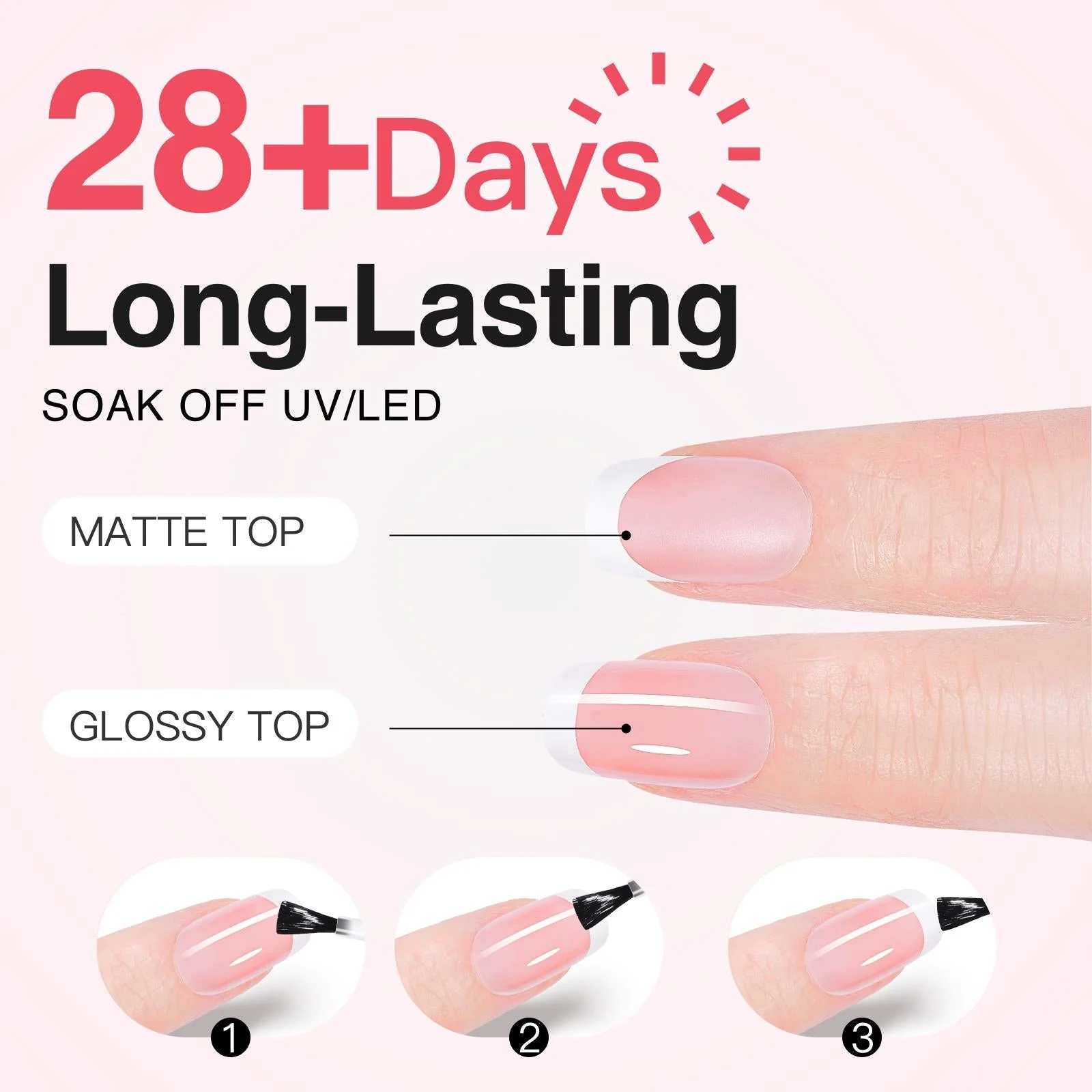 French Tips Kit – 150pcs CurvLife X-Pro Soft Gel Tips with Pre-Applied Primer, Matte & Glossy Top Coat, Solid Nail Glue Gel, UV LED Lamp, Nail File, Brush & Tools X004ERO8ZJ-Kit - Image 2