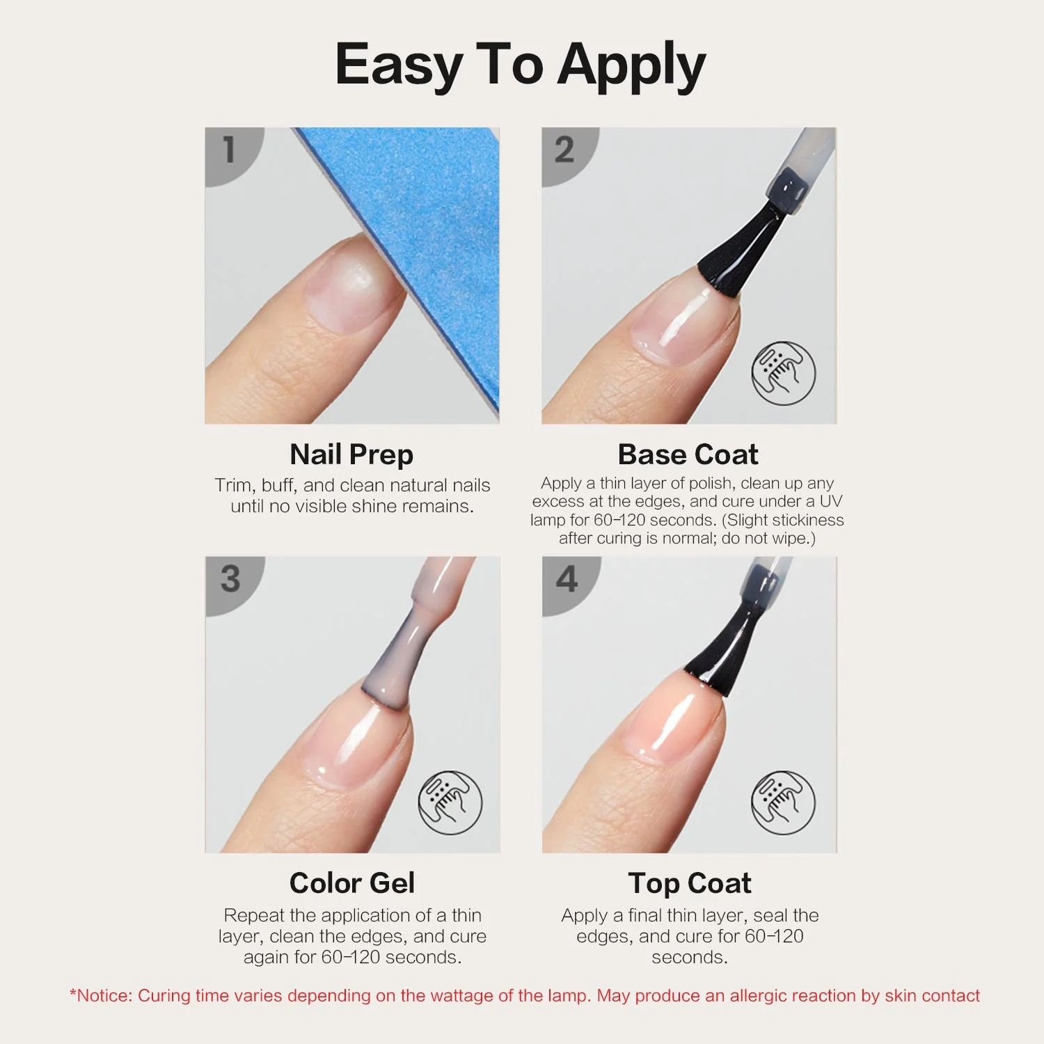 15ml No Wipe Gel Top Coat and Base Coat - Image 4
