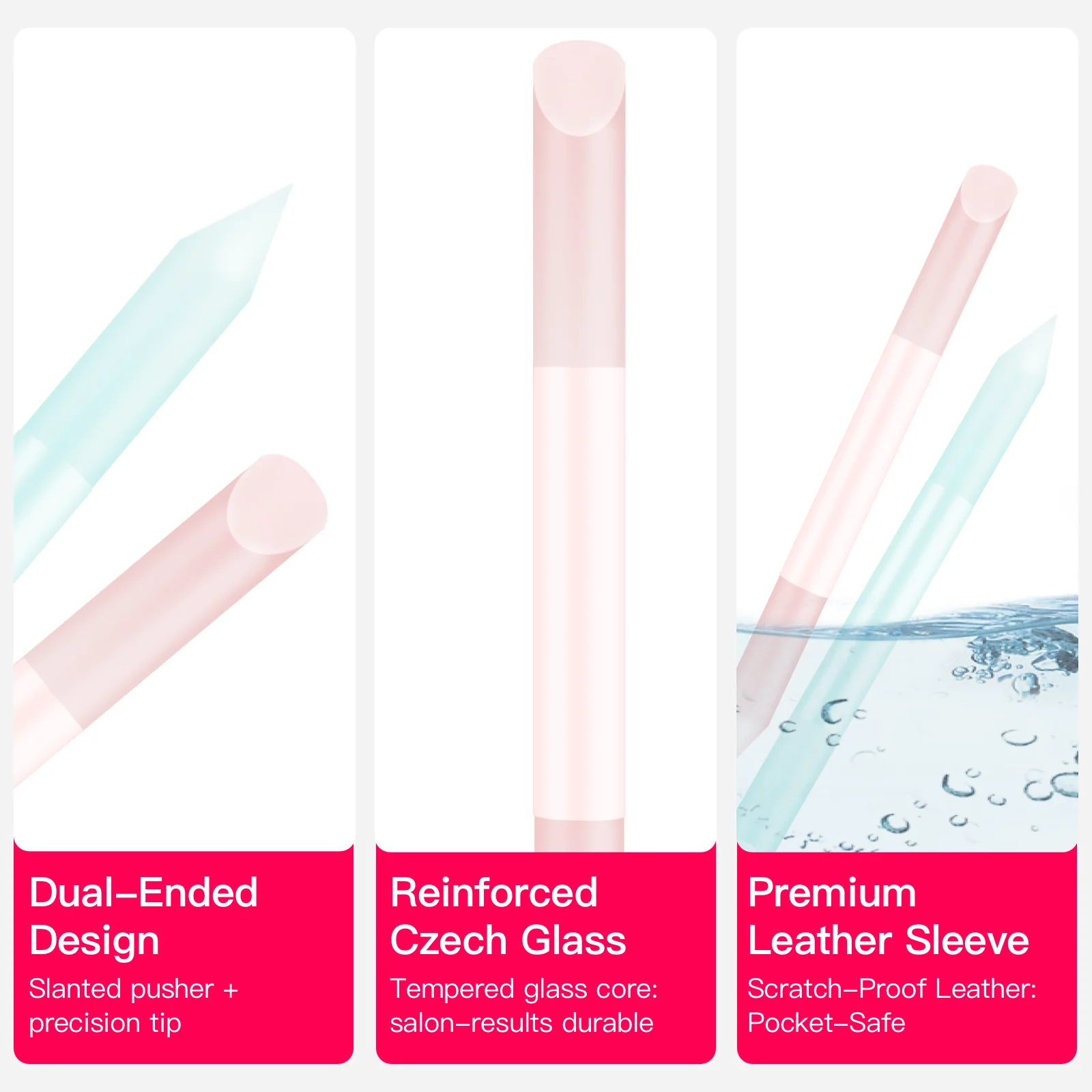 Glass Cuticle Pusher - Dual Ended Manicure Stick - Image 5