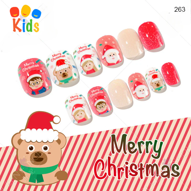 Mini press on nails for kids 24Pcs-12Size PNT-27 - Image 11
