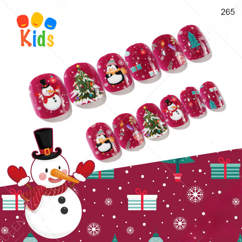 Mini press on nails for kids 24Pcs-12Size PNT-27 - Image 12