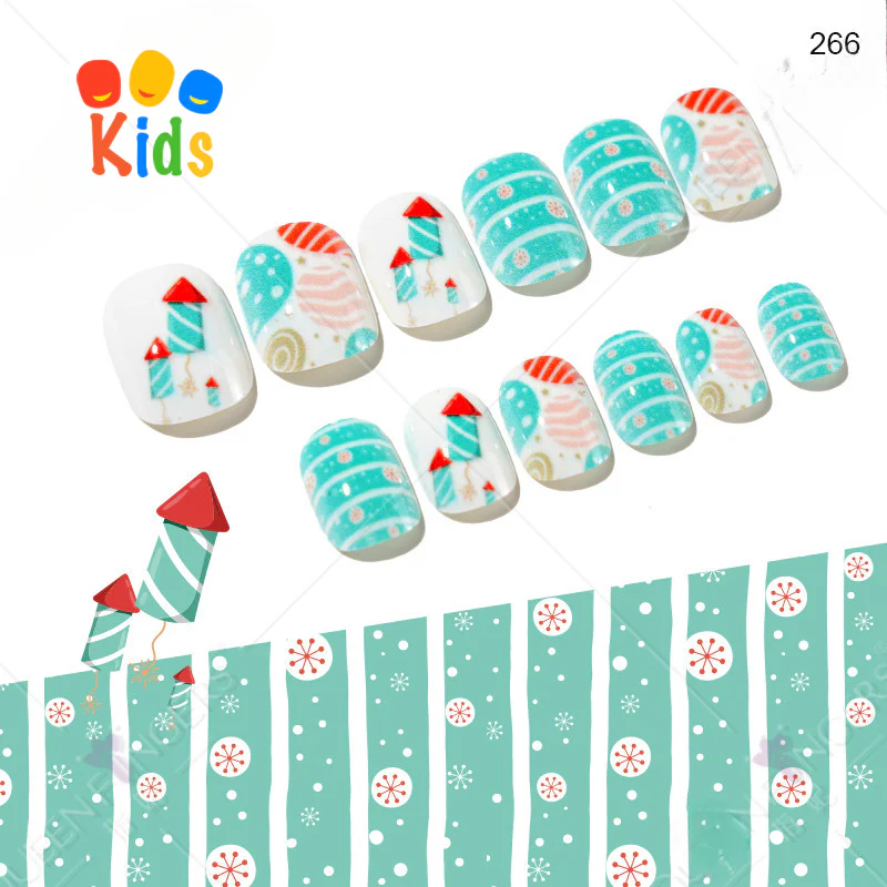 Mini press on nails for kids 24Pcs-12Size PNT-27 - Image 13