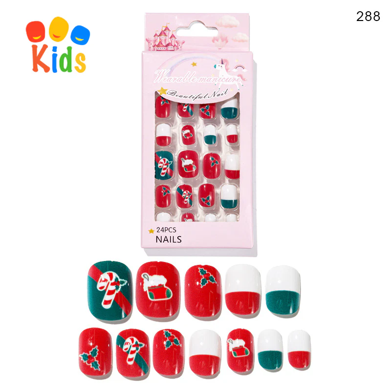 Mini press on nails for kids 24Pcs-12Size PNT-27 - Image 26