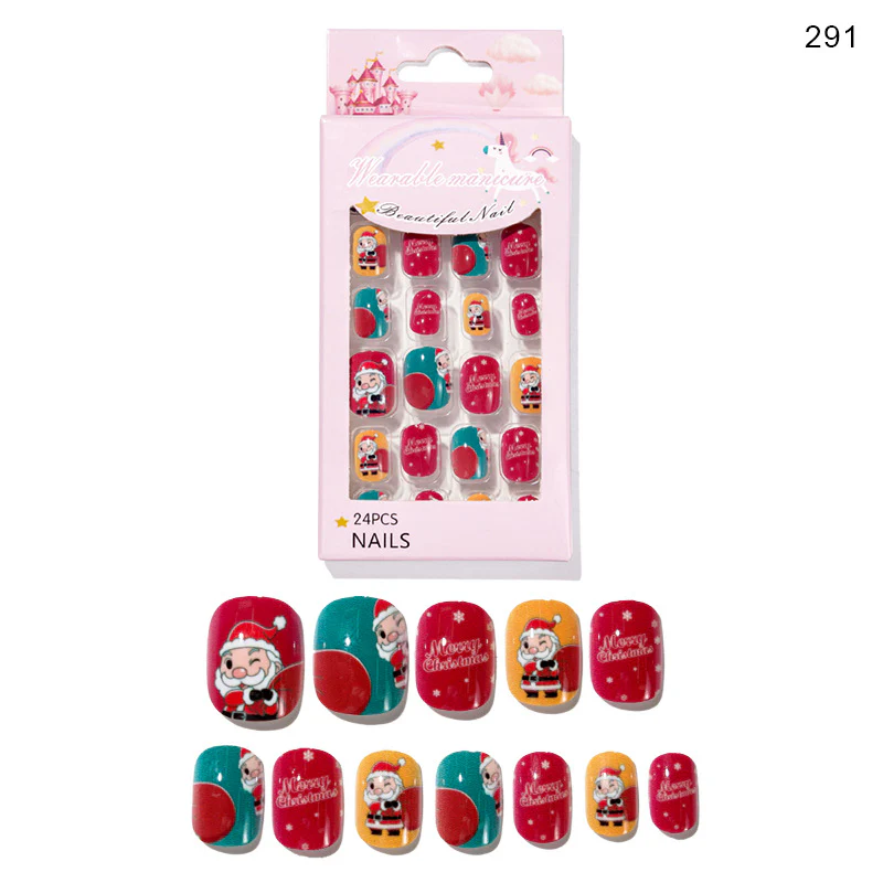 Mini press on nails for kids 24Pcs-12Size PNT-27 - Image 28