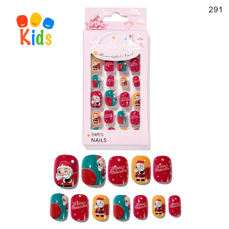 Mini press on nails for kids 24Pcs-12Size PNT-27 - Image 29