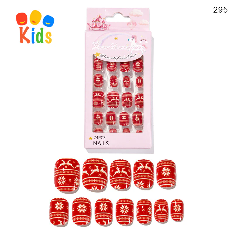 Mini press on nails for kids 24Pcs-12Size PNT-27 - Image 30