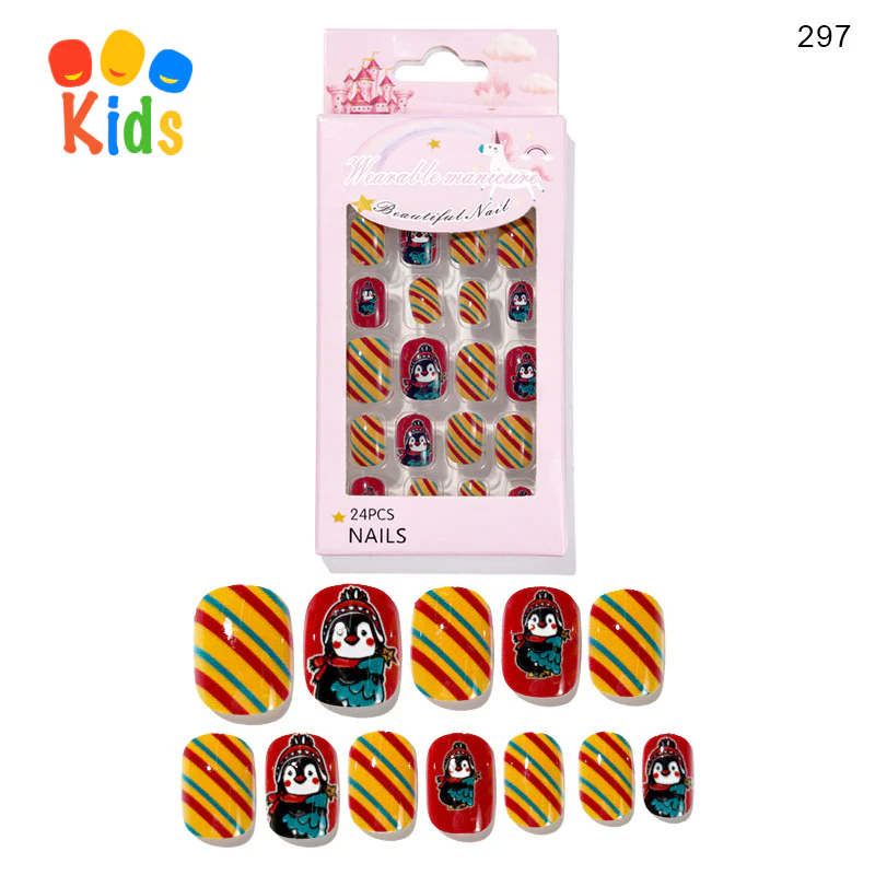 Mini press on nails for kids 24Pcs-12Size PNT-27 - Image 32