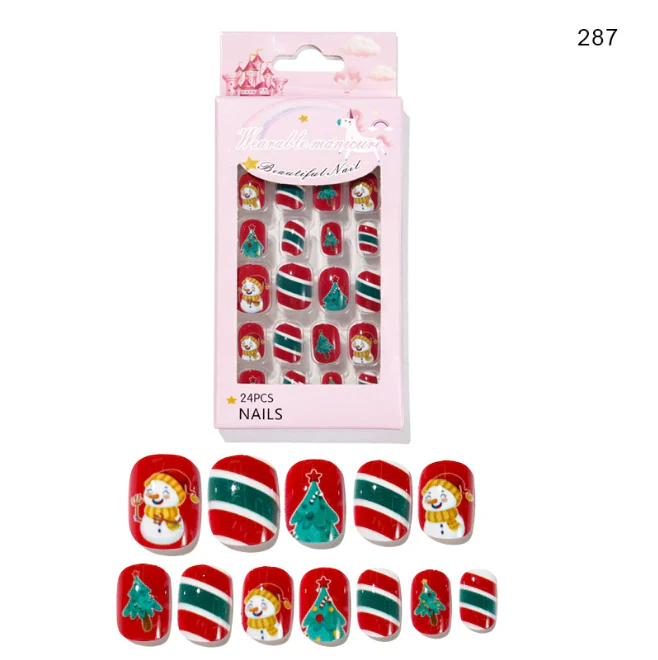 Mini press on nails for kids 24Pcs-12Size PNT-27 - Image 36