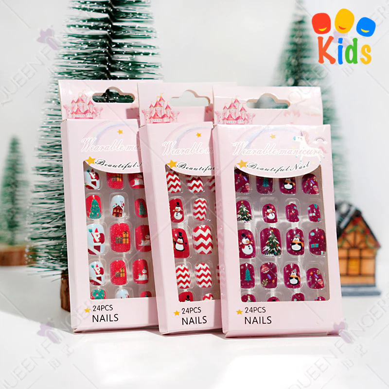 Mini press on nails for kids 24Pcs-12Size PNT-27 - Image 4