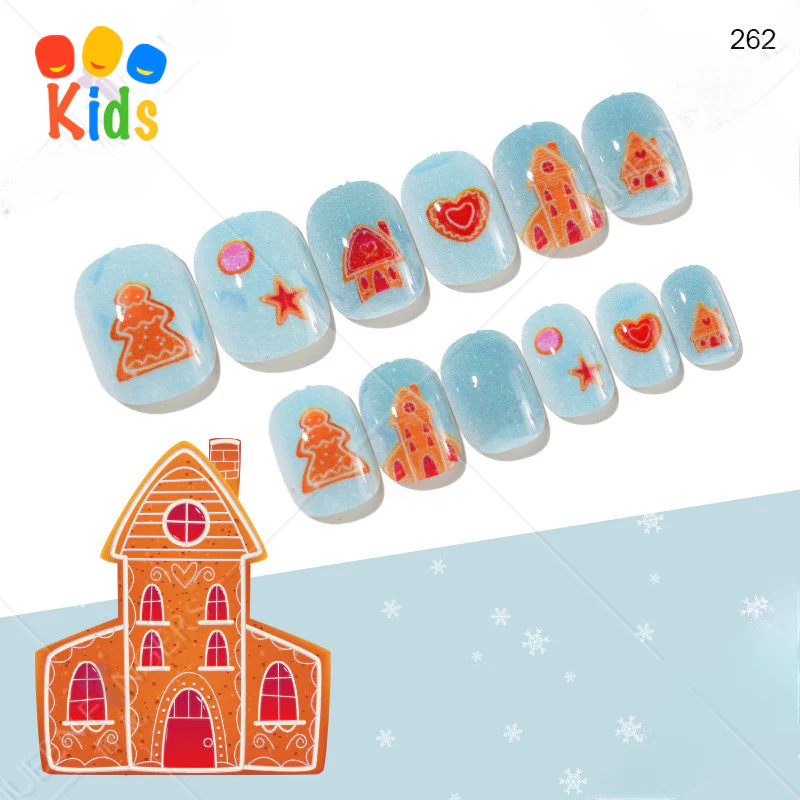 Mini press on nails for kids 24Pcs-12Size PNT-27 - Image 8