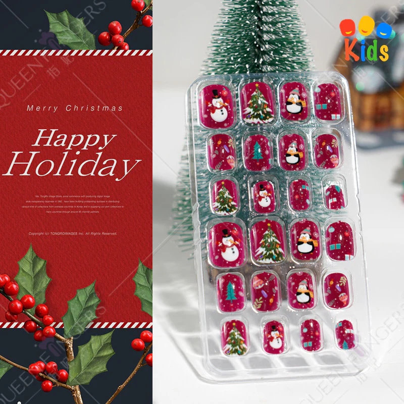 Mini press on nails for kids 24Pcs-12Size PNT-27 - Image 9
