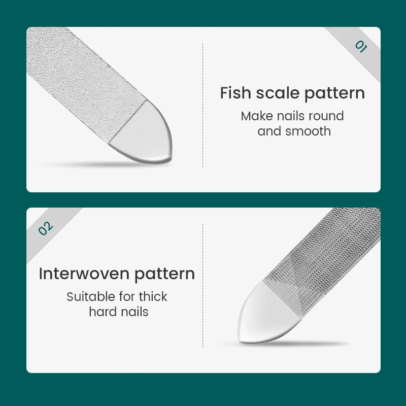 Double Sided Nail Files Stainless Steel Manicure Pedicure Grooming For Professional Finger Toe Nail Care Tools - Image 4