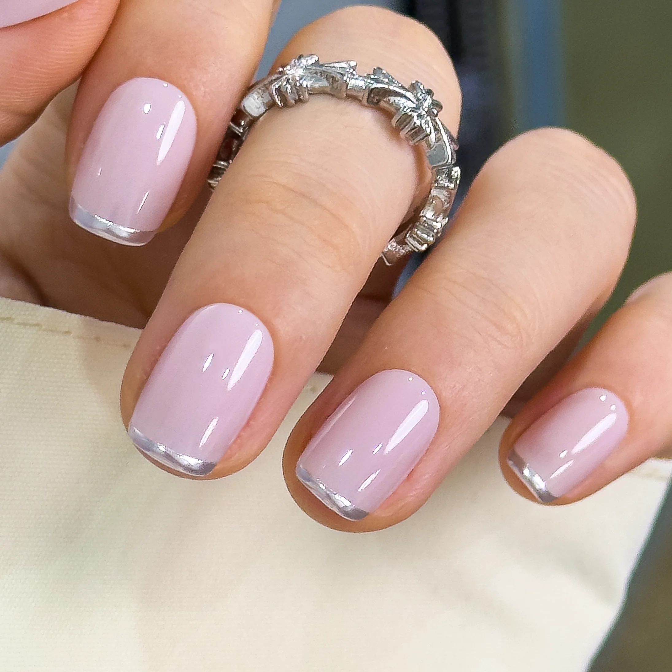 Nude Pink with Silver Trim - Image 2