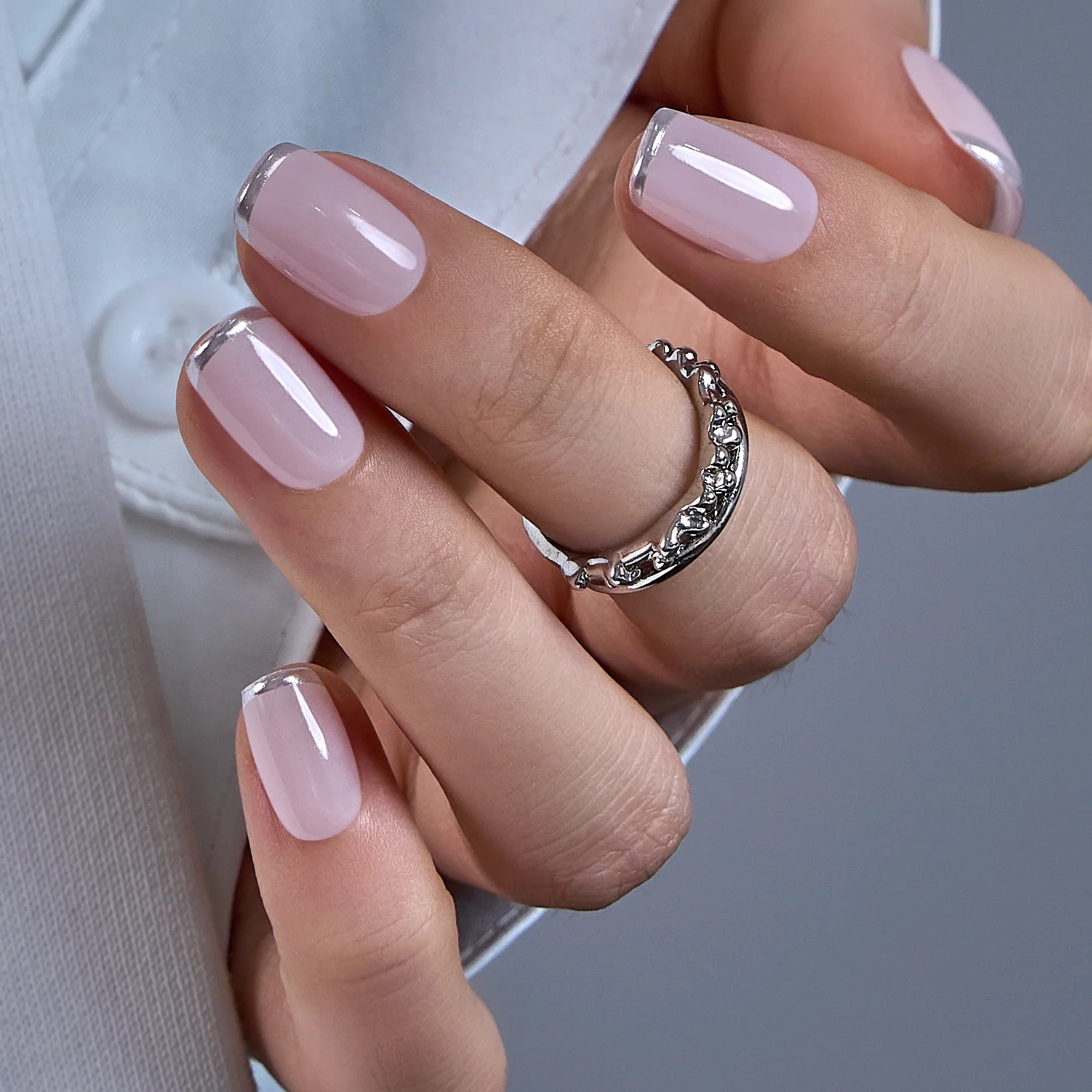 Nude Pink with Silver Trim - Image 3