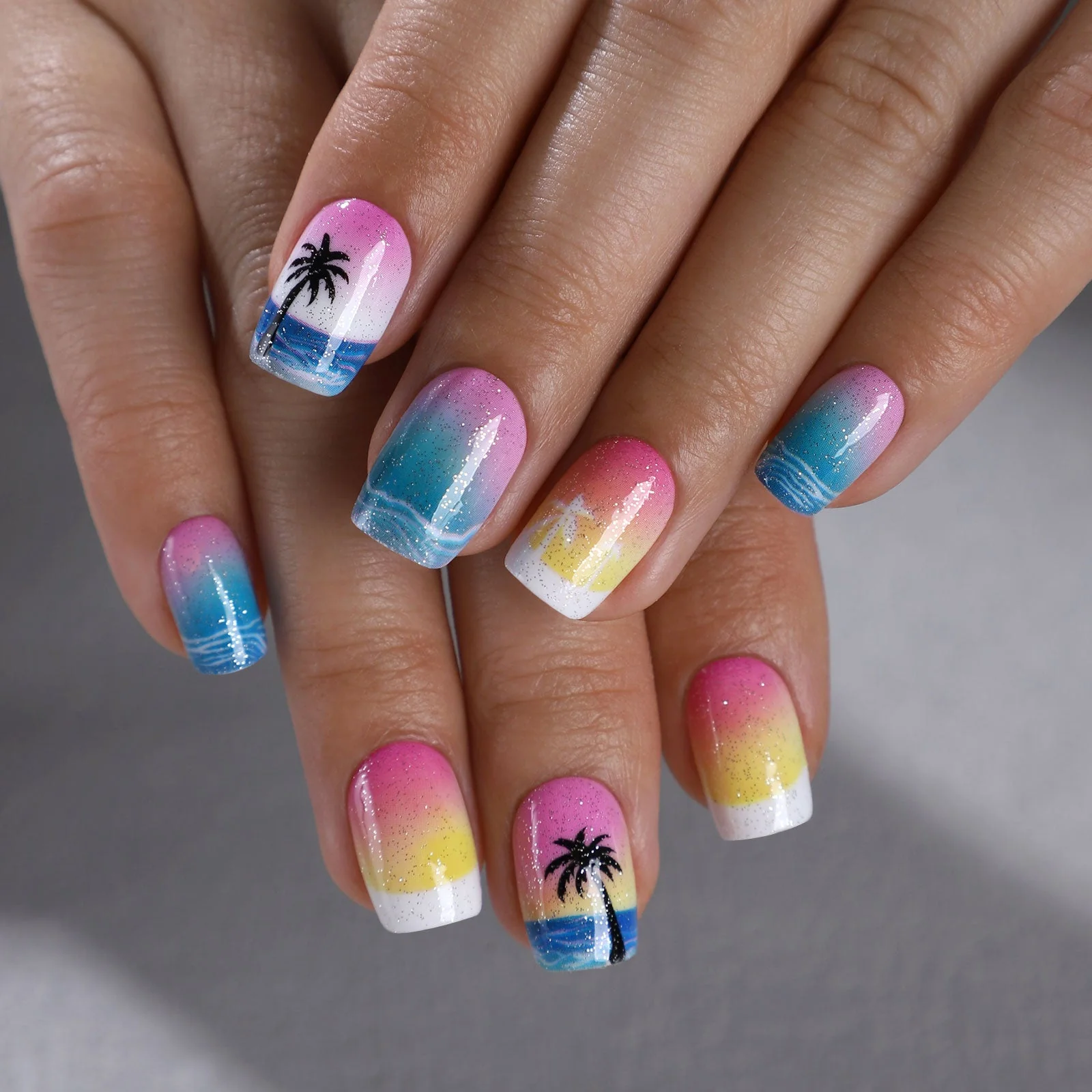 Sunset Palm Glow - Image 2